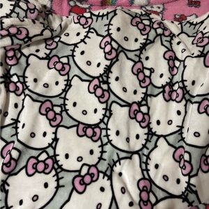Hello Kitty Pink and Black Polka Dot Blanket